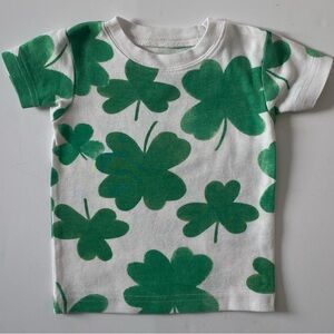 St. Patrick’s Day Shirt Size 9 Months Shamrocks PJ Long John Top 100% Cotton EUC